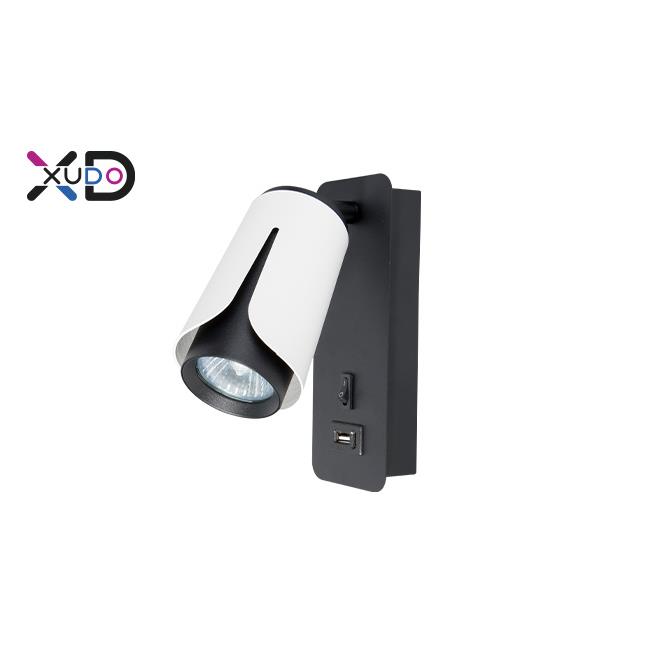 XD-IK270W Nástenná lampa na čítanie GU10 biela+čiernaUSB