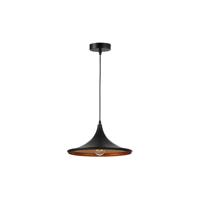 Závesná lampa Mezo E27 x1 čierna + zlatá