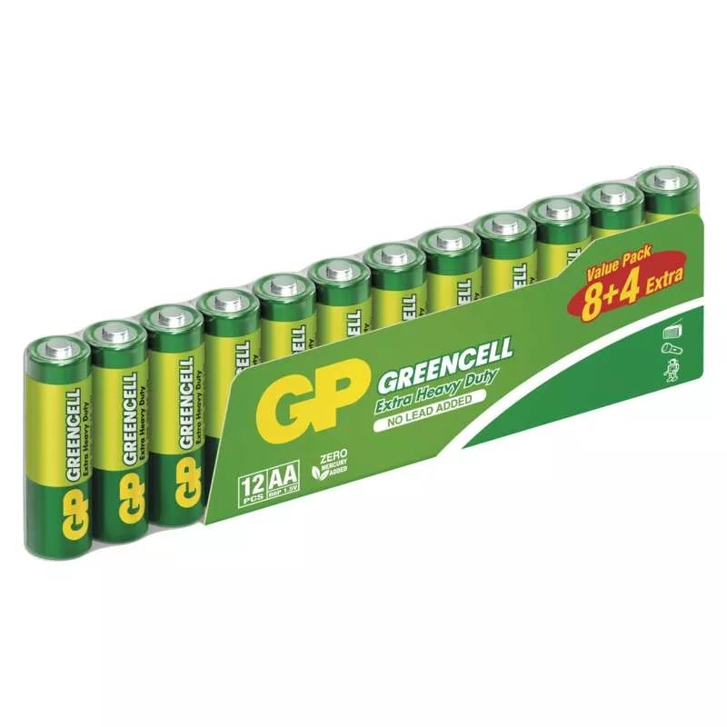 Zinko-chloridová batéria GP Greencell R6 (AA) 8+4